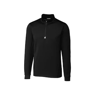 A solid black quarter-zip pullover.