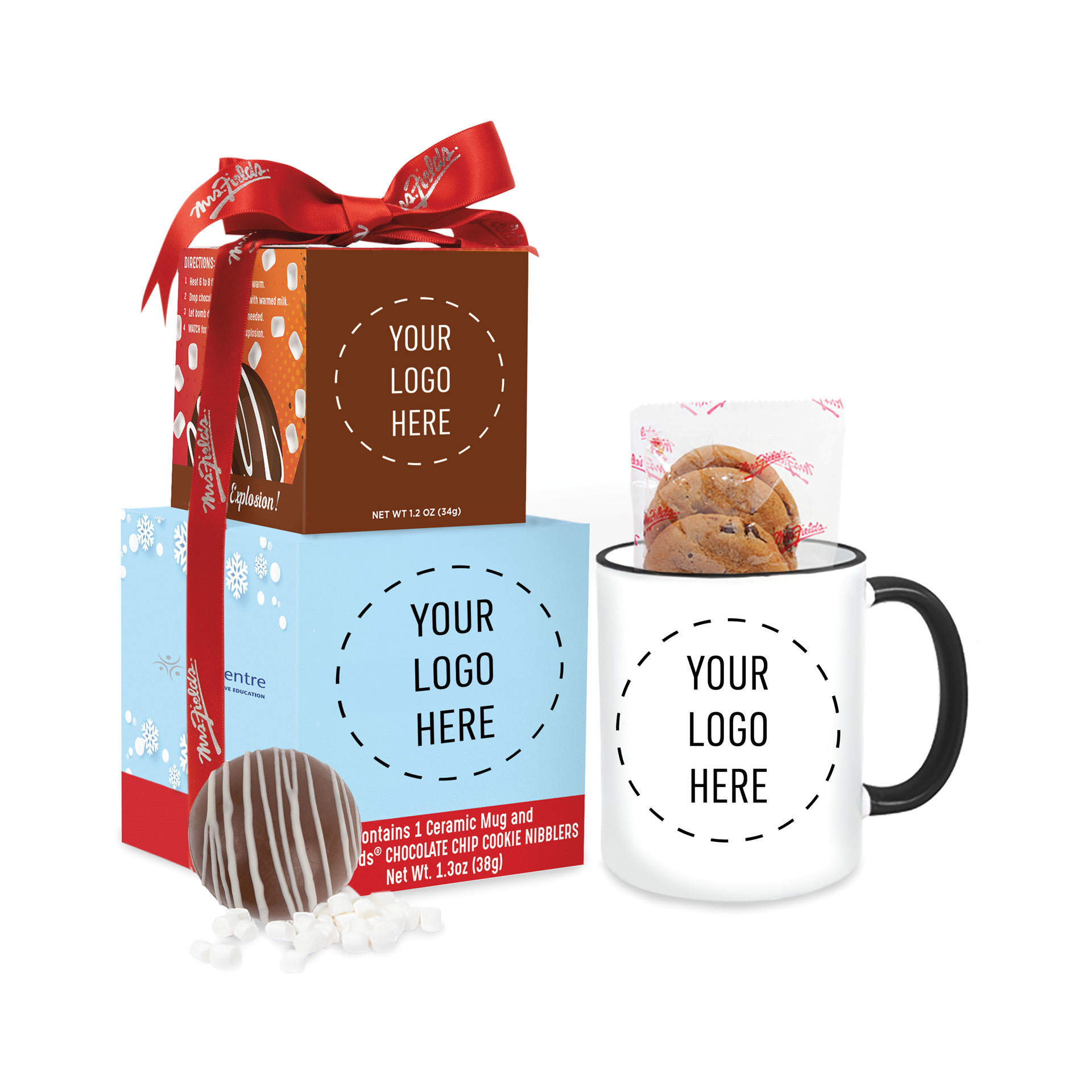 Mrs. Fields® Mug, Cookies & Hot Chocolate Bomb Gift Set | Smartpress