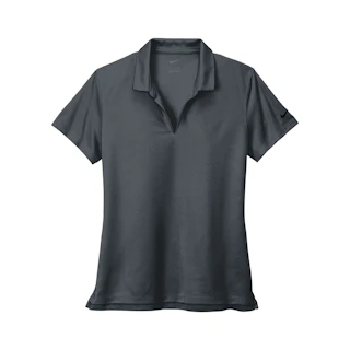 A solid dark gray women's Nike polo shirt.