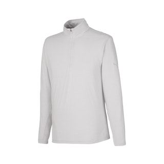 A men's quarter zip pullover in light gray color with the Puma logo on the left sleeve.