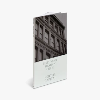 An investment strategy guide printed with a perfect binding and Noctis Capital on the front.