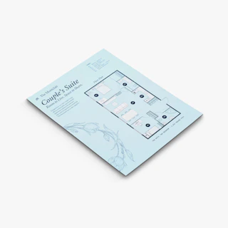 A senior living facility floor plan printed with a Couple's Suite layout and details.