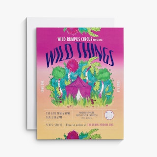 An event flyer printed with graphics and details for a circus performance overlapping another white flyer.