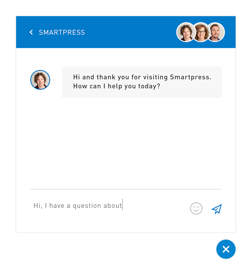 Live chat with direct mail experts
